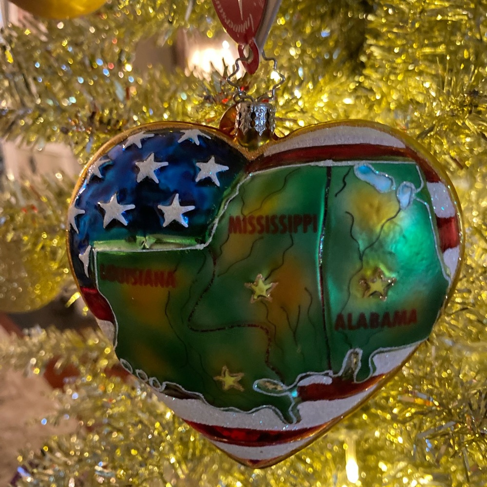 Christopher Radko Tri State Louisiana, Mississippi,  Alabama Ornament NWT